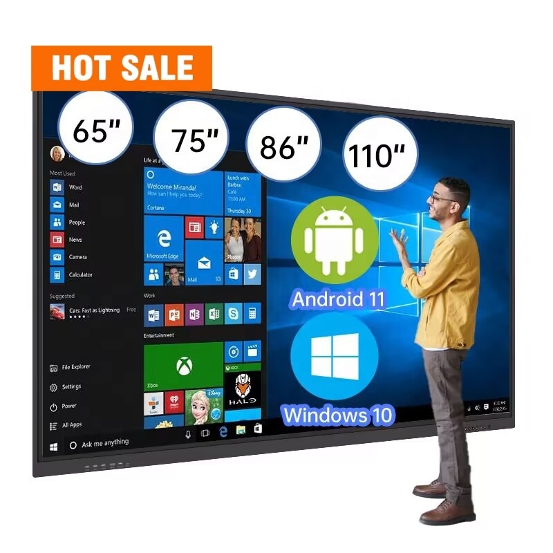 86 Inch Smart Monitor Interactive Flat Panel Touch Screen Board for Office Use